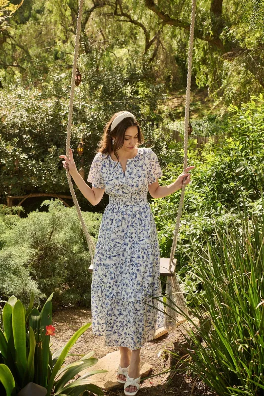 Kearny Floral Palmer Poplin Tiered Maxi Dress sold by Sugarlips