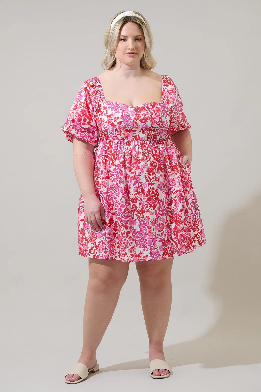 Reidy Floral Samia Smocked Mini Dress Curve sold by Sugarlips product image thumbnail 4