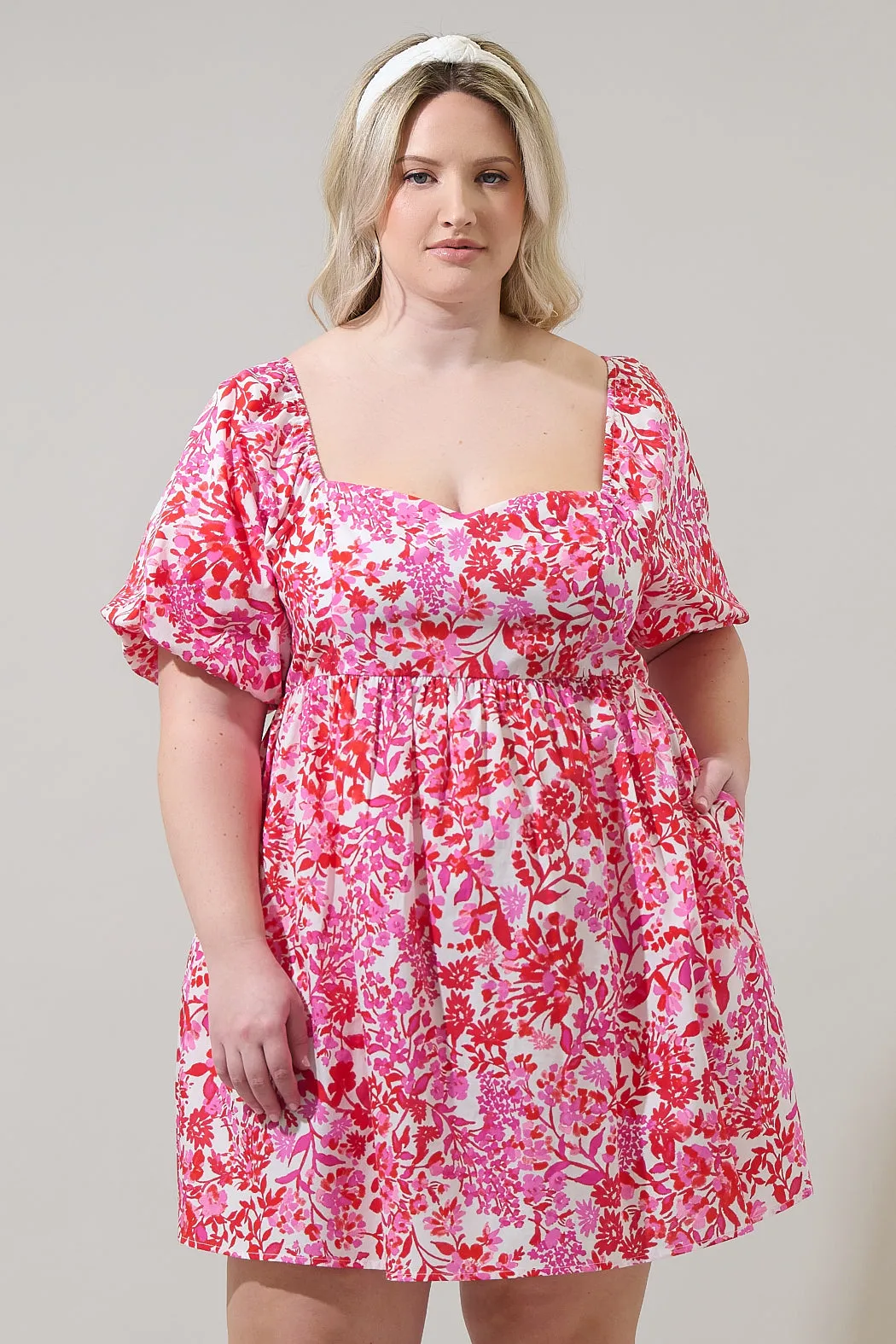 Reidy Floral Samia Smocked Mini Dress Curve sold by Sugarlips