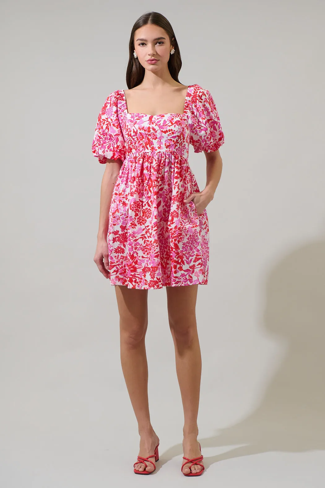 Reidy Floral Samia Smocked Mini Dress sold by Sugarlips product image thumbnail 4
