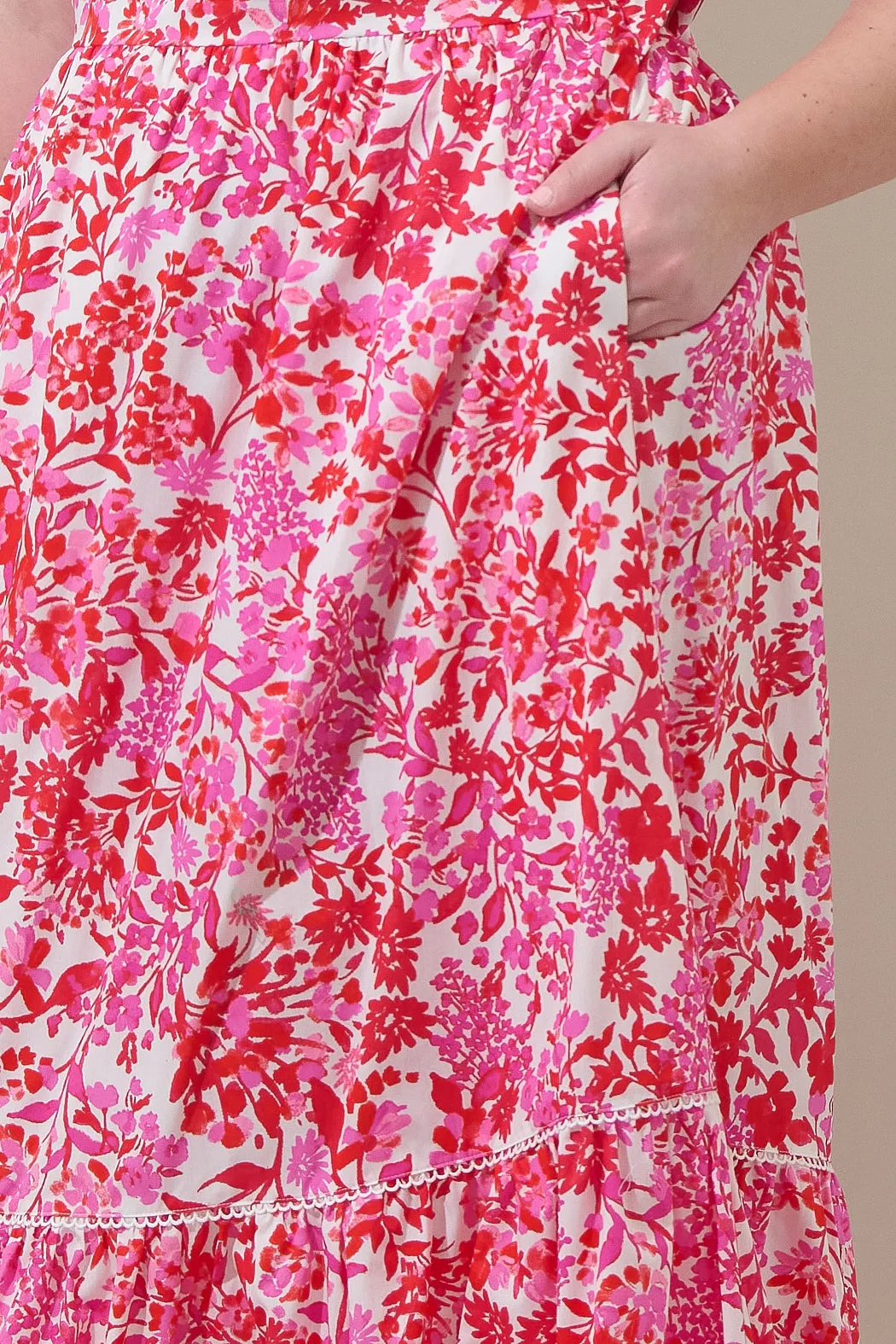 Reidy Floral Mawar Ruffle Maxi Dress Curve sold by Sugarlips product image thumbnail 4