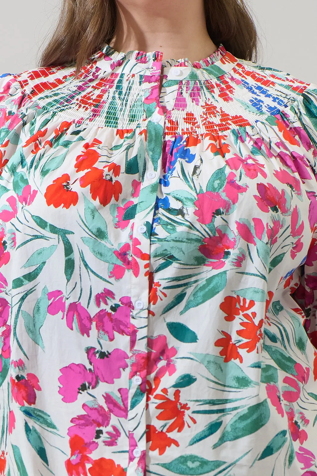 Kivia Blossom Smocked Mock Neck Top Curve sold by Sugarlips product image thumbnail 5