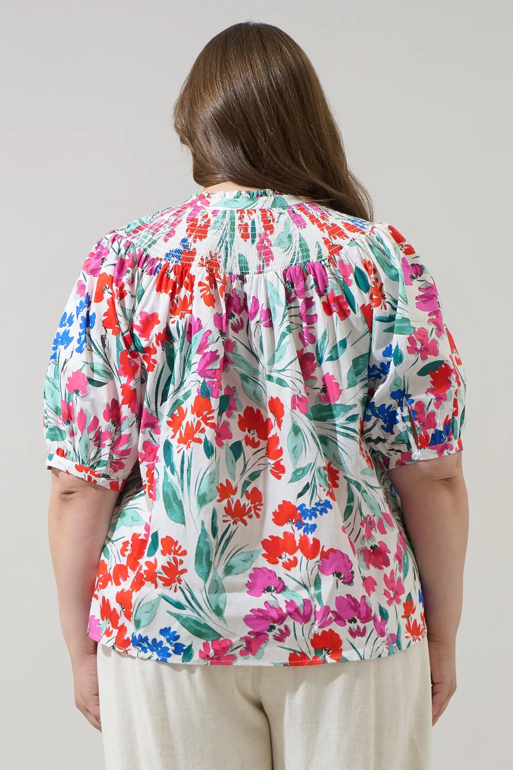 Kivia Blossom Smocked Mock Neck Top Curve sold by Sugarlips product image thumbnail 2