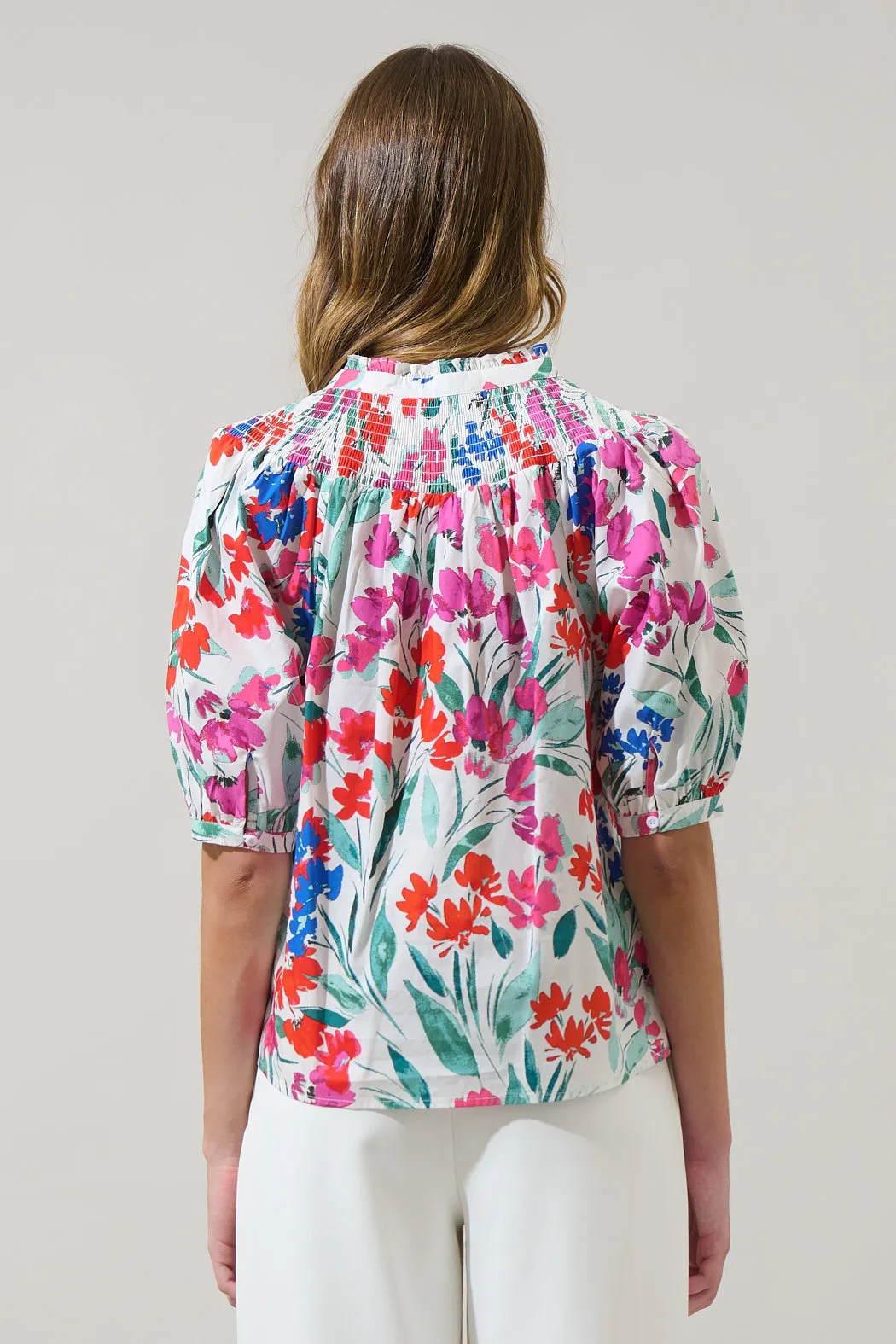 Kivia Blossom Smocked Mock Neck Top sold by Sugarlips product image thumbnail 2