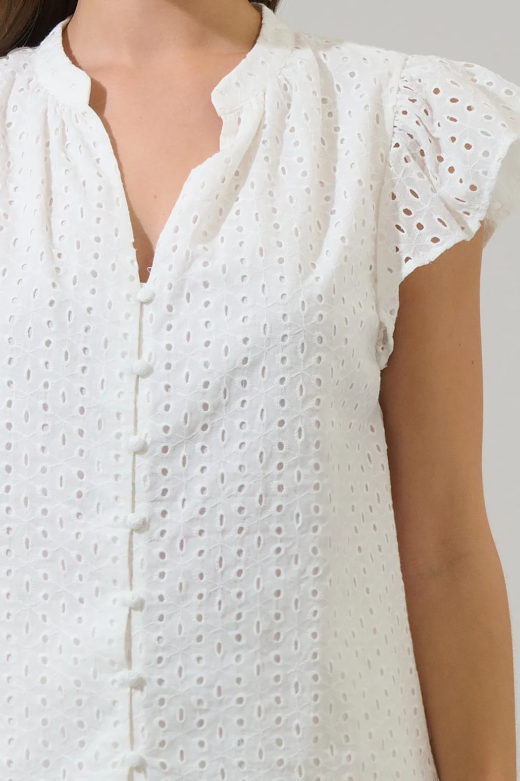 Moe Eyelet Split Neck Top sold by Sugarlips product image thumbnail 5