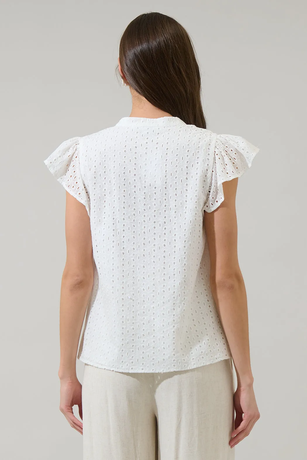 Moe Eyelet Split Neck Top sold by Sugarlips product image thumbnail 2