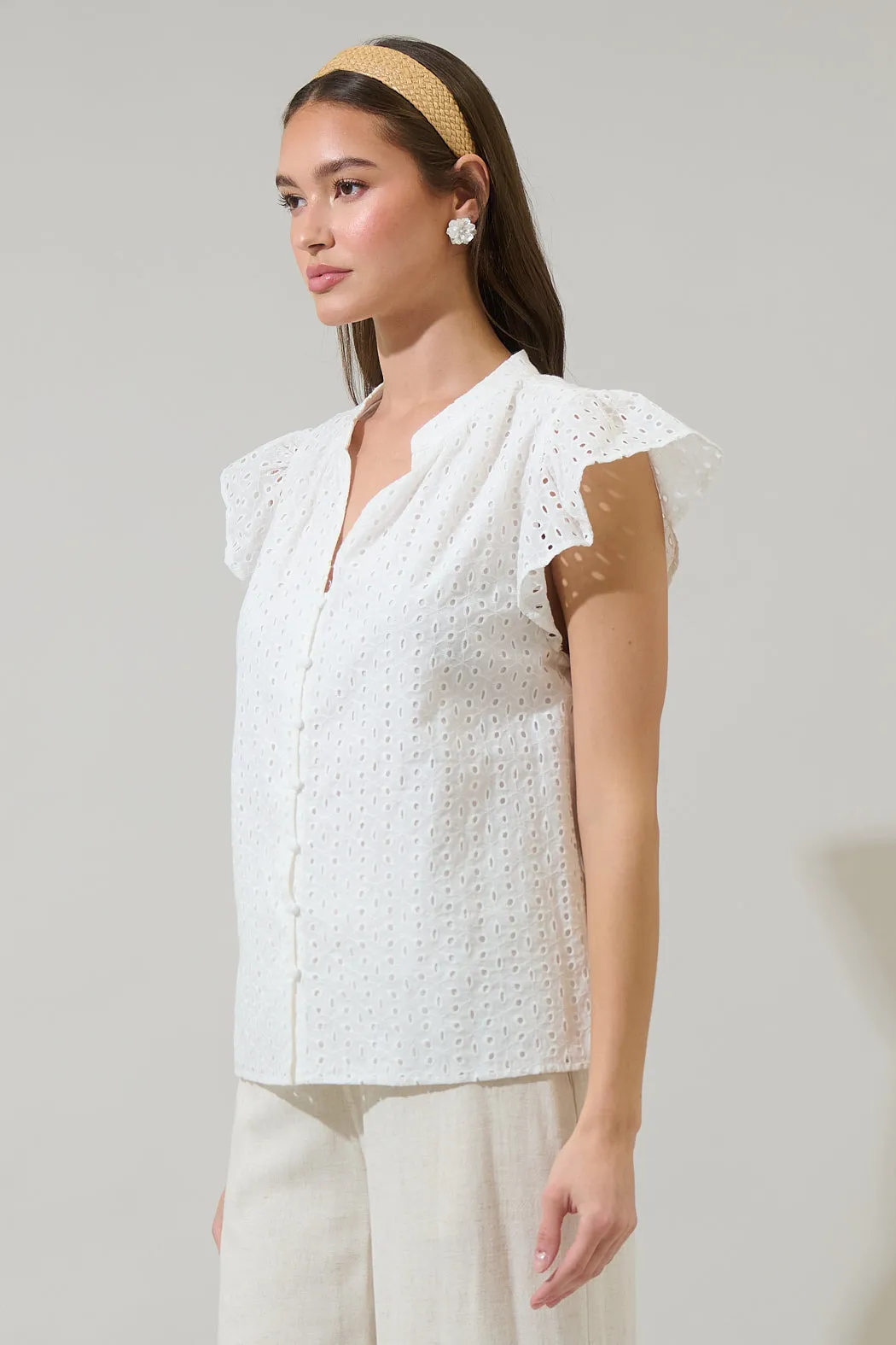 Moe Eyelet Split Neck Top sold by Sugarlips product image thumbnail 3