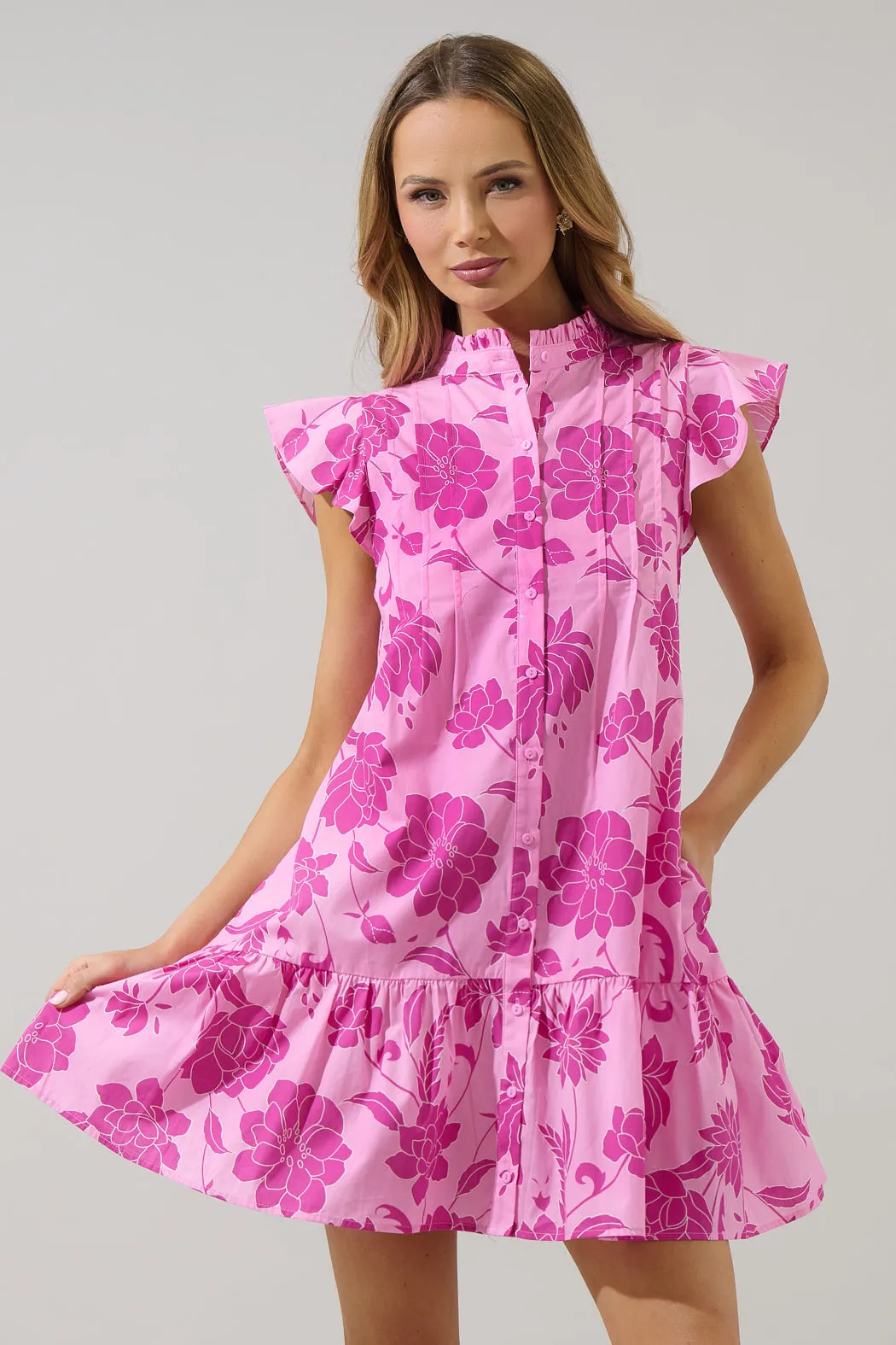 Dovina Floral Paix Shift Mini Dress sold by Sugarlips