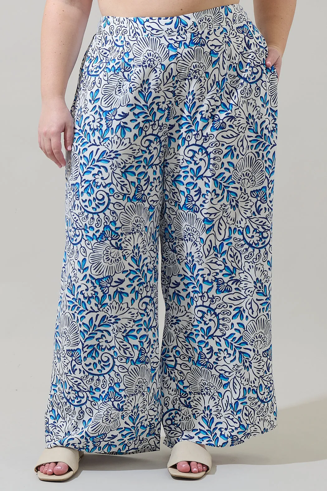 Mize Floral Elena Wide Leg Pants Curve sold by Sugarlips