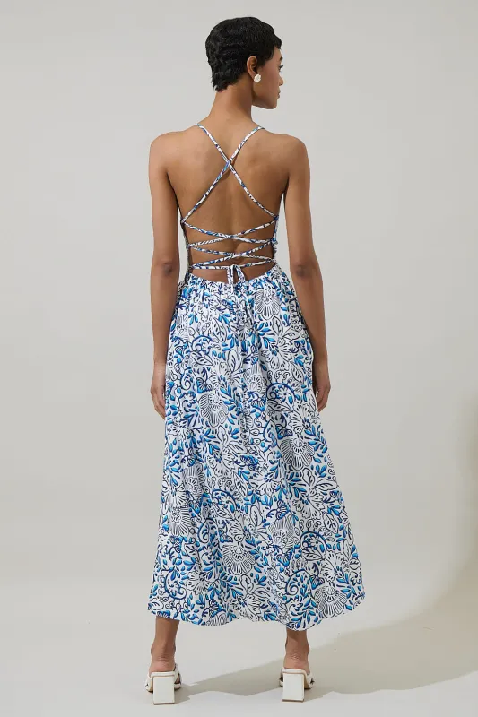 Mize Floral Mavis Criss Cross Midi Dress sold by Sugarlips