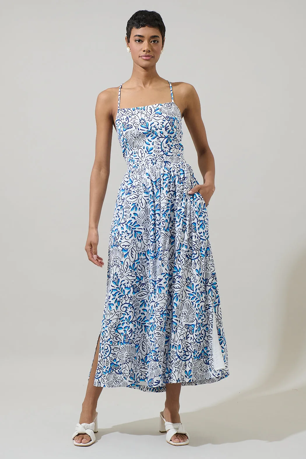 Mize Floral Mavis Criss Cross Midi Dress sold by Sugarlips product image thumbnail 2