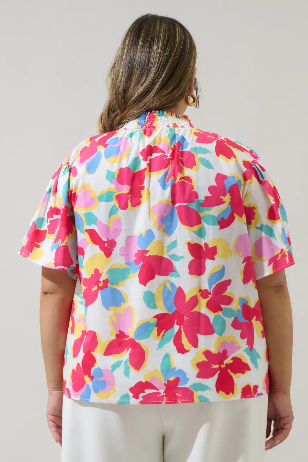 Yani Floral Barcy Smocked Top Curve sold by Sugarlips product image thumbnail 2