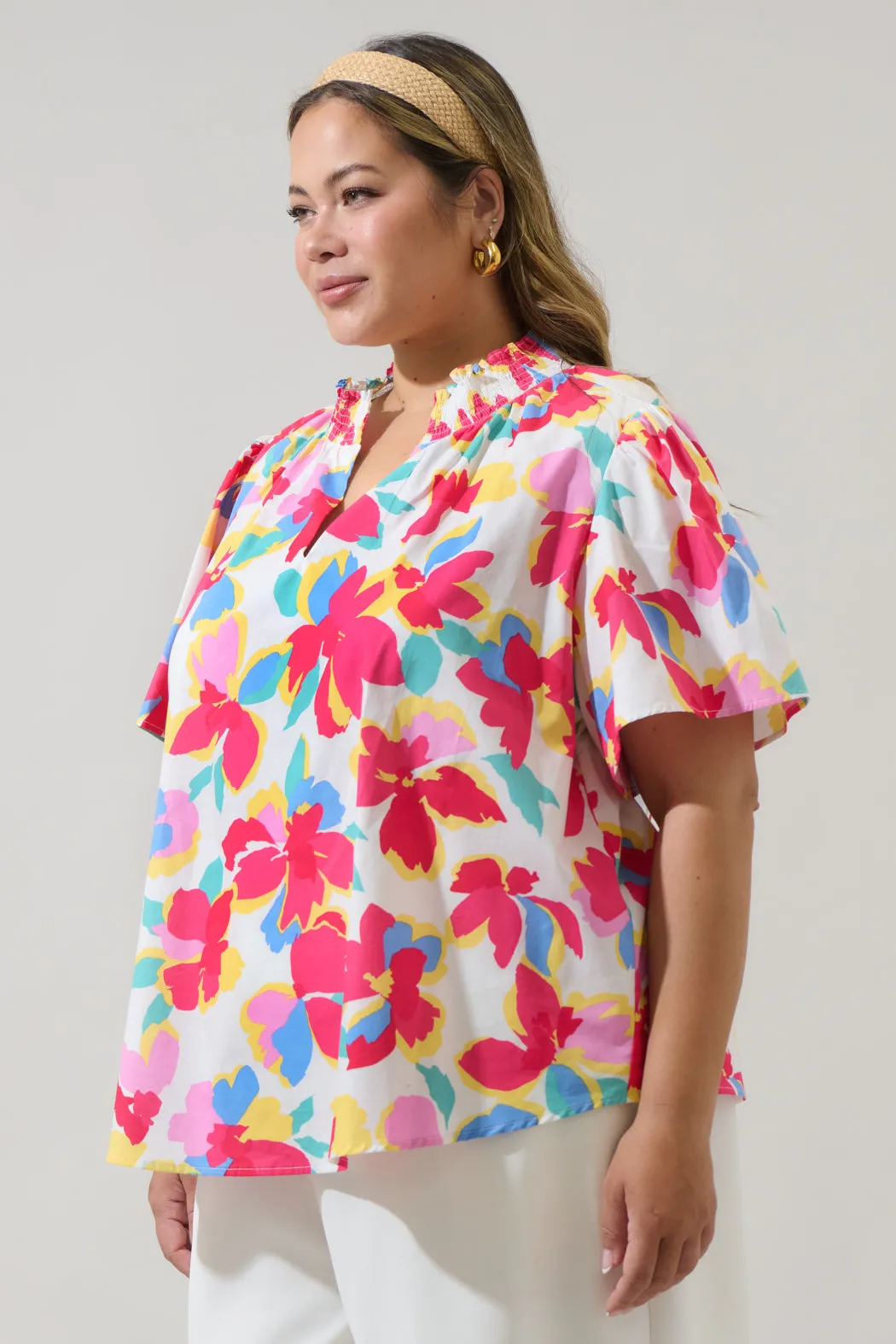 Yani Floral Barcy Smocked Top Curve sold by Sugarlips product image thumbnail 3