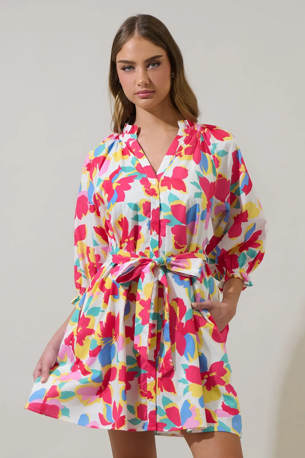 Yani Floral Tursa Shift Mini Dress sold by Sugarlips