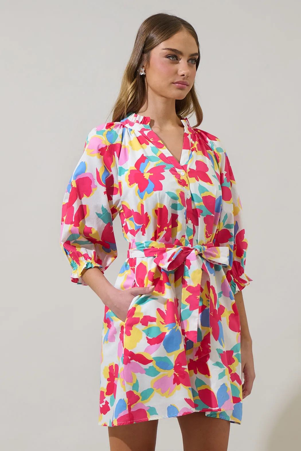 Yani Floral Tursa Shift Mini Dress sold by Sugarlips product image thumbnail 3