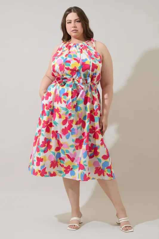 Yani Floral Luvi Sleeveless Midi Dress Curve sold by Sugarlips