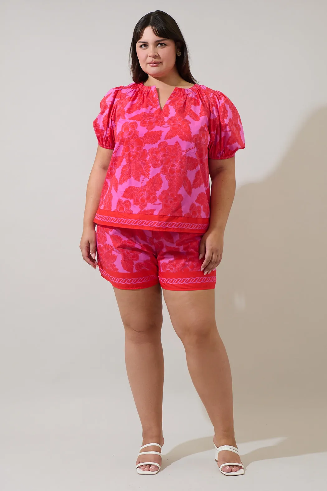 Rency Floral Arvery Pleated Shorts Curve sold by Sugarlips product image thumbnail 4