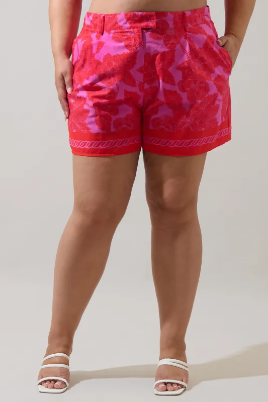 Rency Floral Arvery Pleated Shorts Curve made by Sugarlips