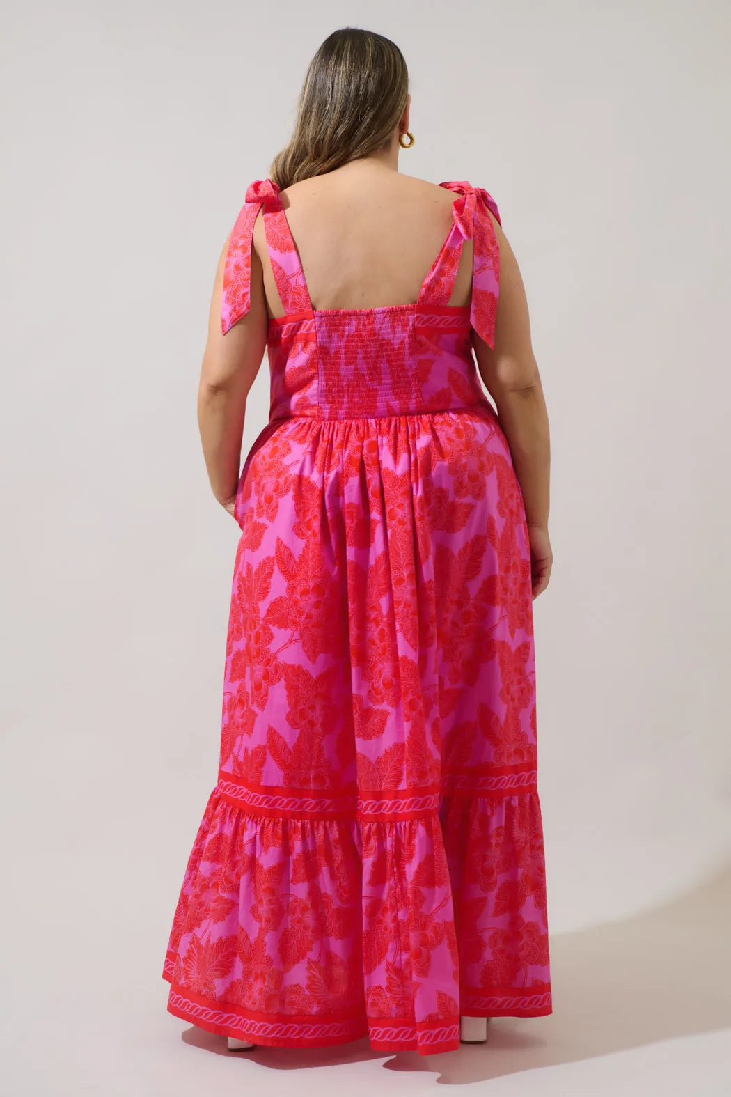 Rency Floral Pime Smocked Maxi Dress Curve sold by Sugarlips product image thumbnail 2