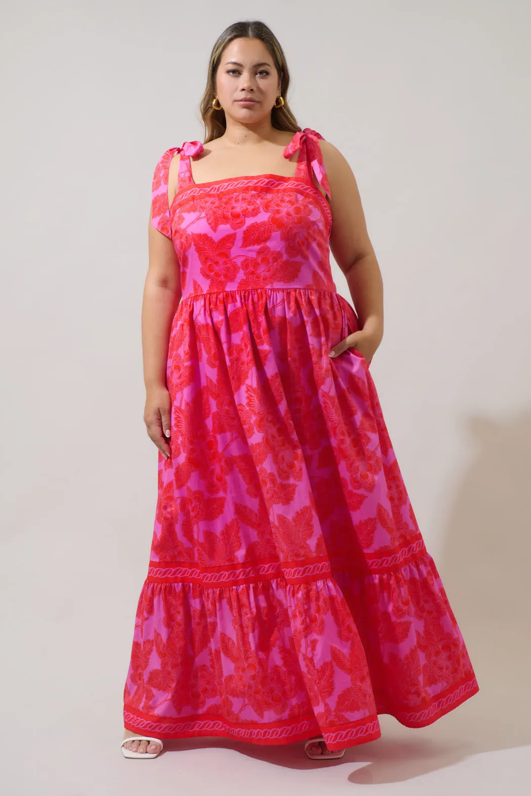 Rency Floral Pime Smocked Maxi Dress Curve sold by Sugarlips