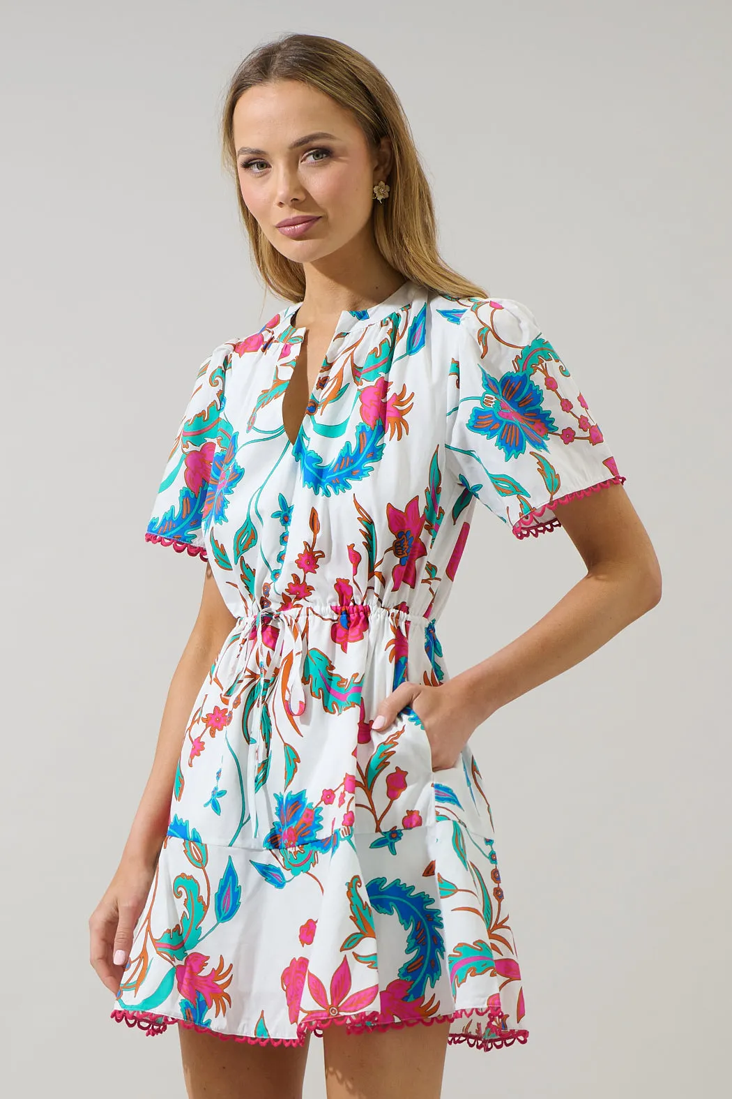 Izzie Floral Bouse Shift Mini Dress sold by Sugarlips product image thumbnail 3