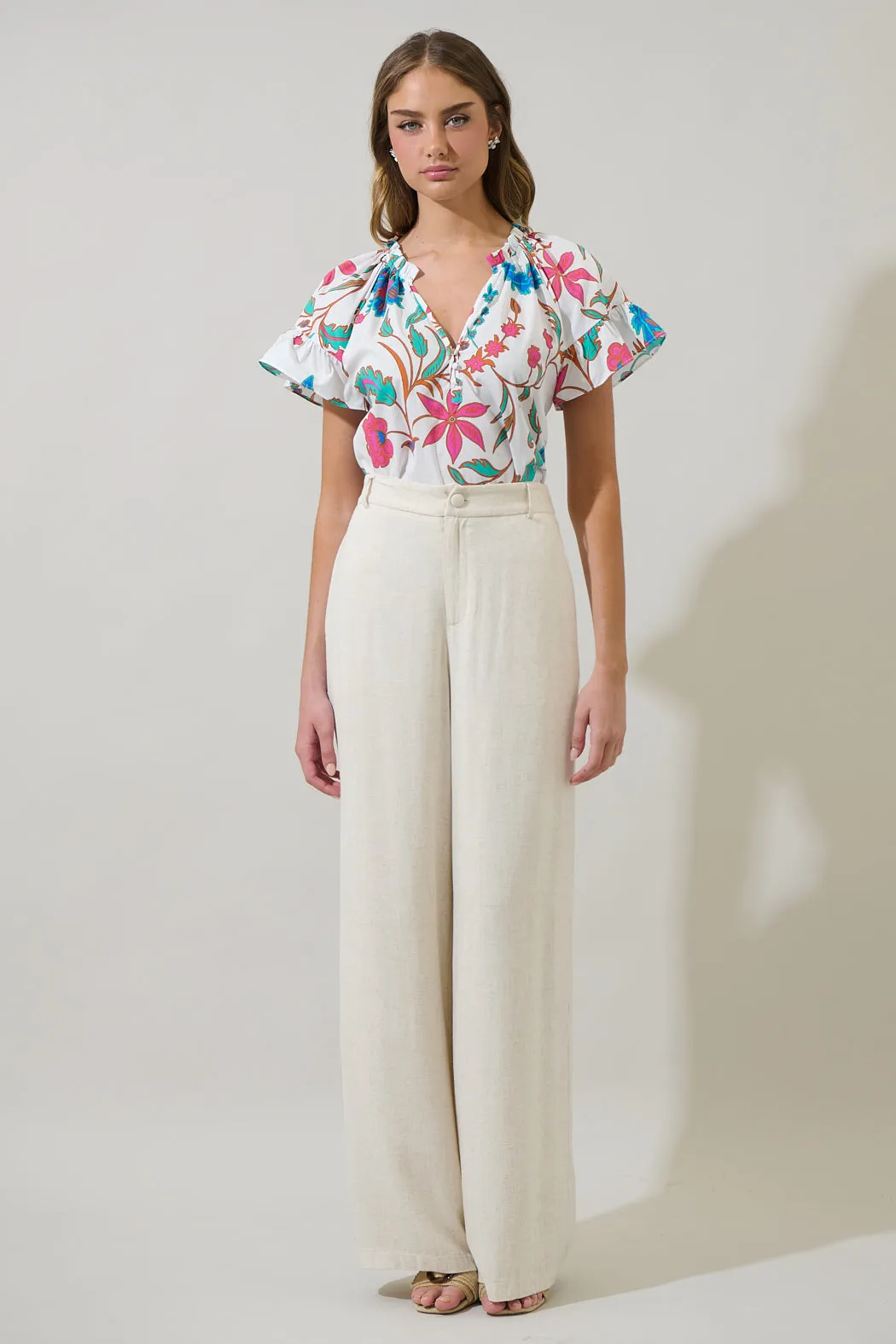 Izzie Floral Macy Ruffle Top sold by Sugarlips product image thumbnail 4