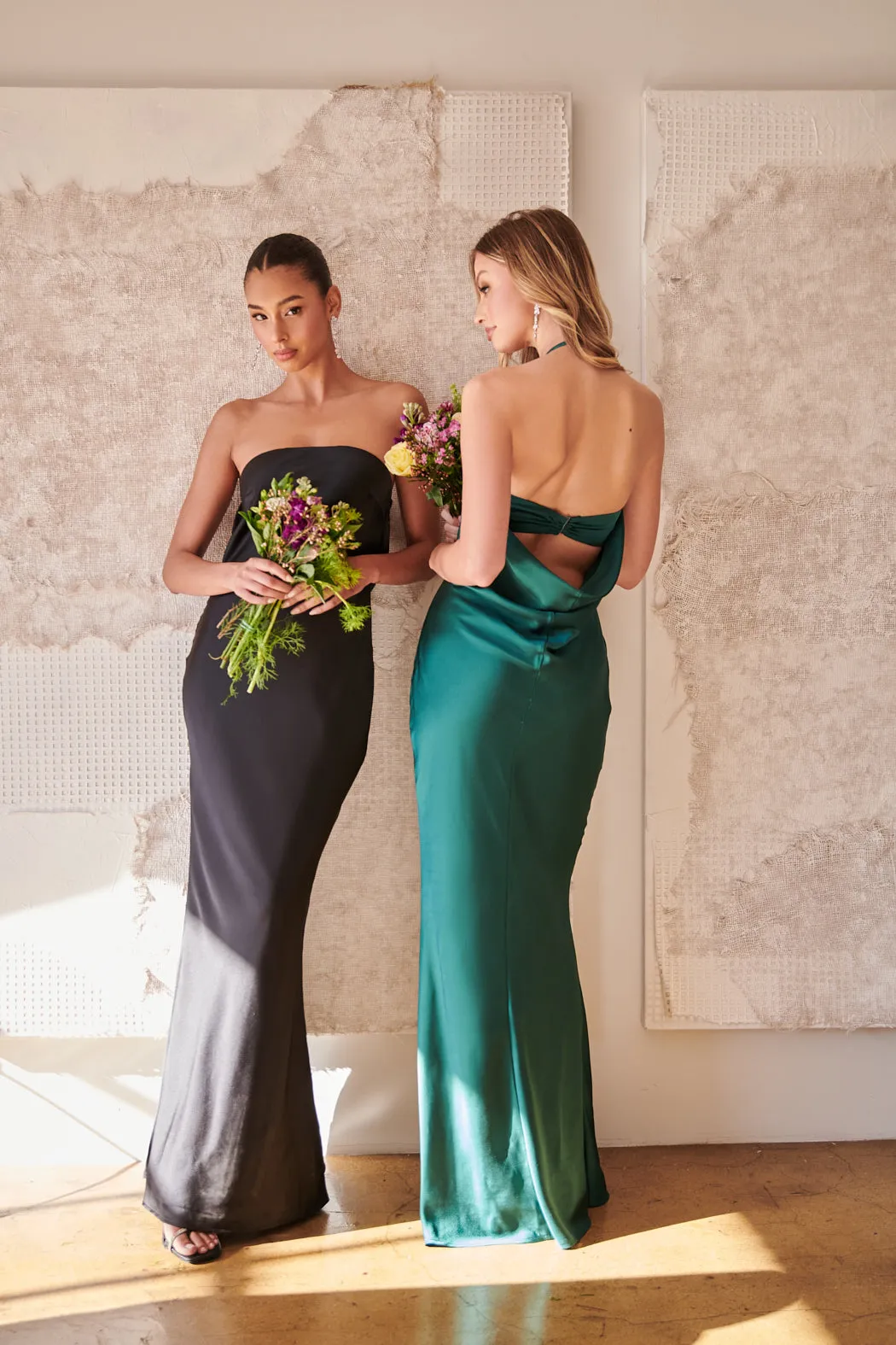 Infinite Strapless Open Back Satin Convertible Maxi Dress sold by Sugarlips product image thumbnail 5