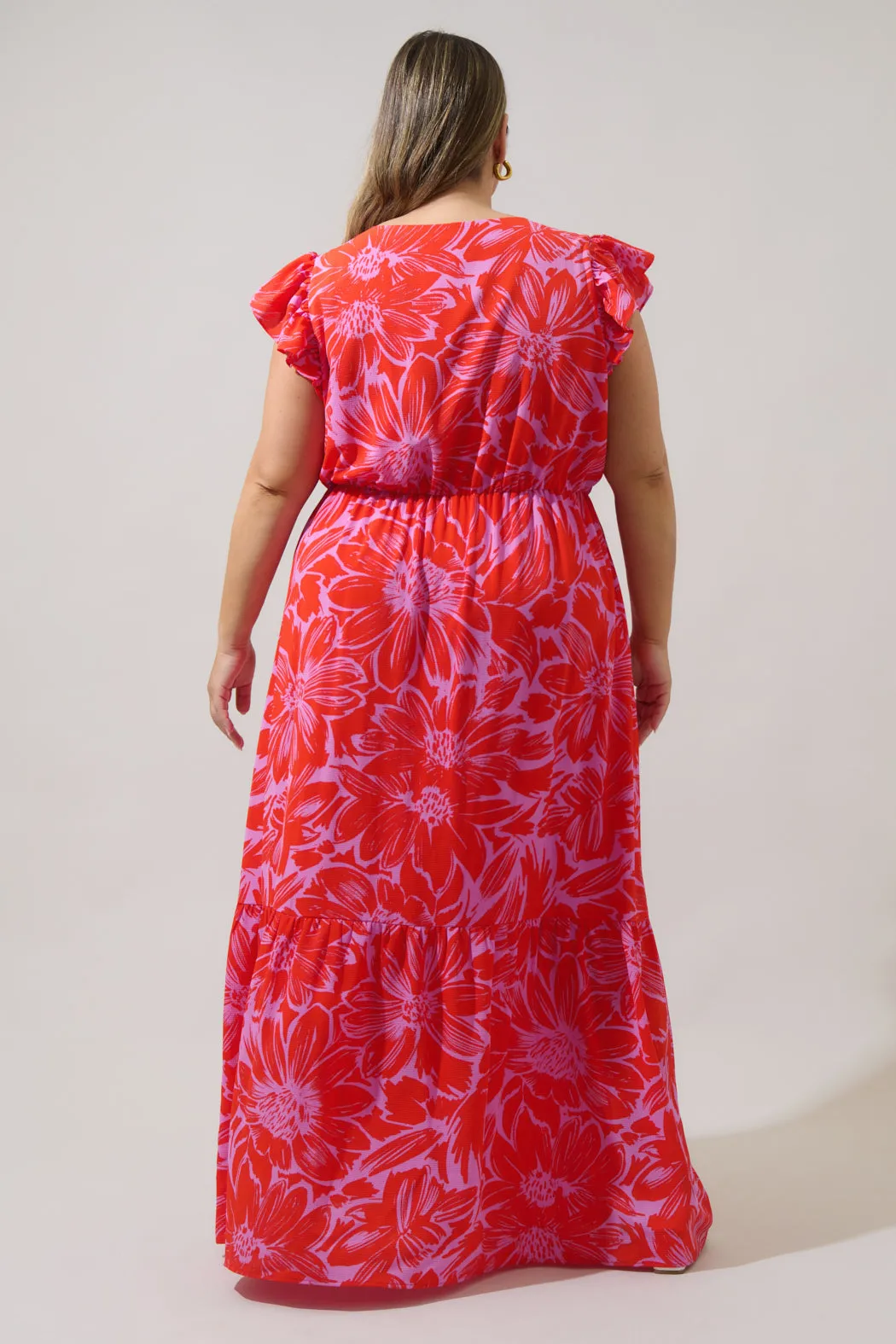 Rania Floral Evianna Flutter Maxi Dress Curve sold by Sugarlips product image thumbnail 2