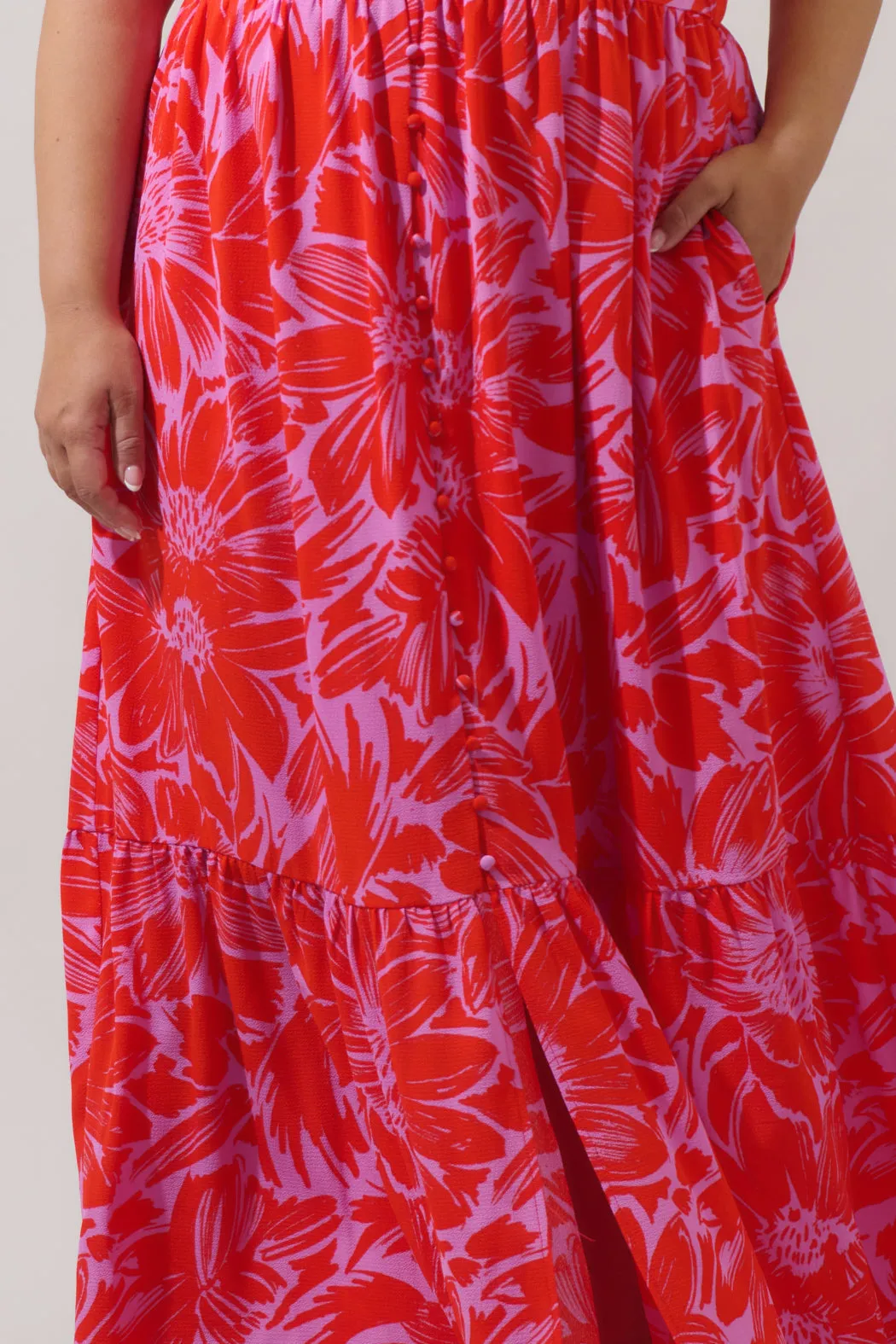 Rania Floral Evianna Flutter Maxi Dress Curve sold by Sugarlips product image thumbnail 5