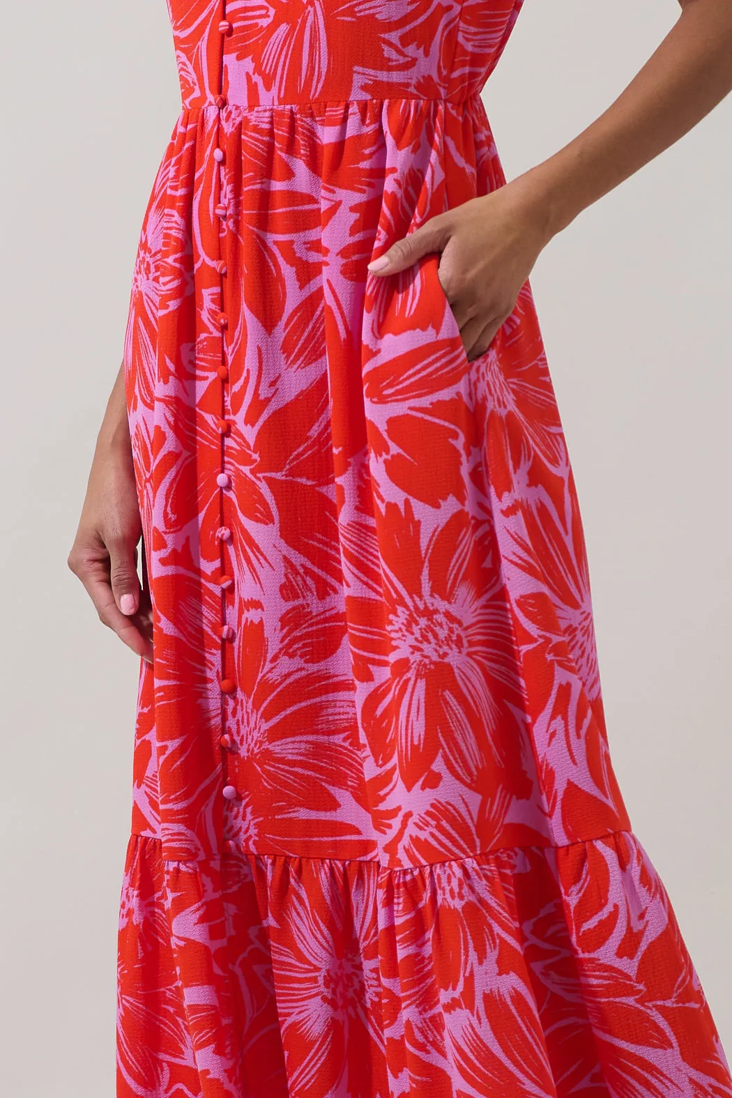 Rania Floral Evianna Flutter Maxi Dress sold by Sugarlips product image thumbnail 5