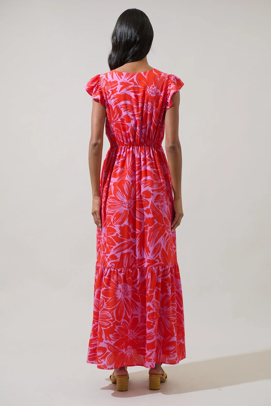 Rania Floral Evianna Flutter Maxi Dress sold by Sugarlips product image thumbnail 2