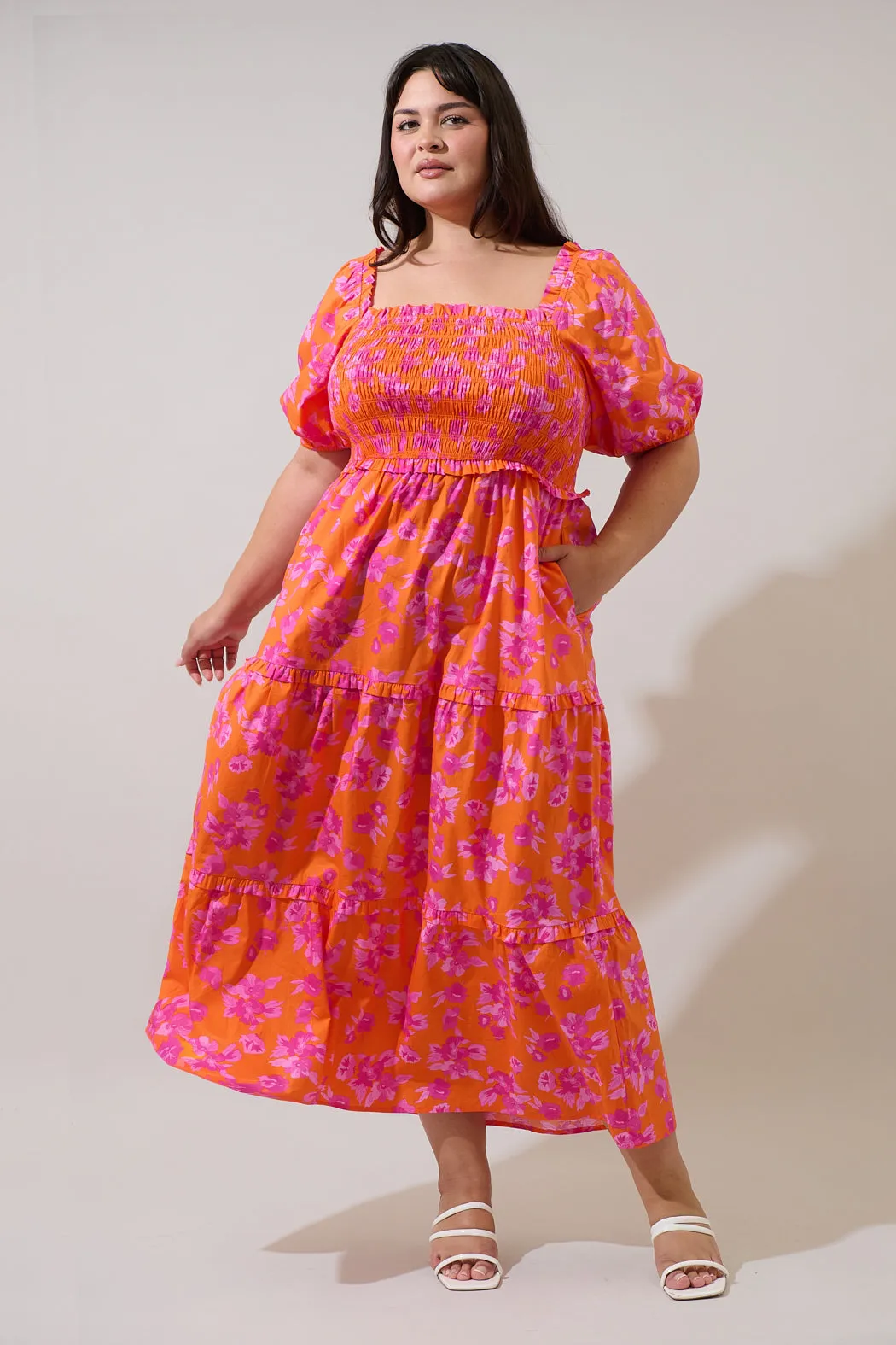 Cala Floral Alycia Smocked Maxi Dress Curve sold by Sugarlips