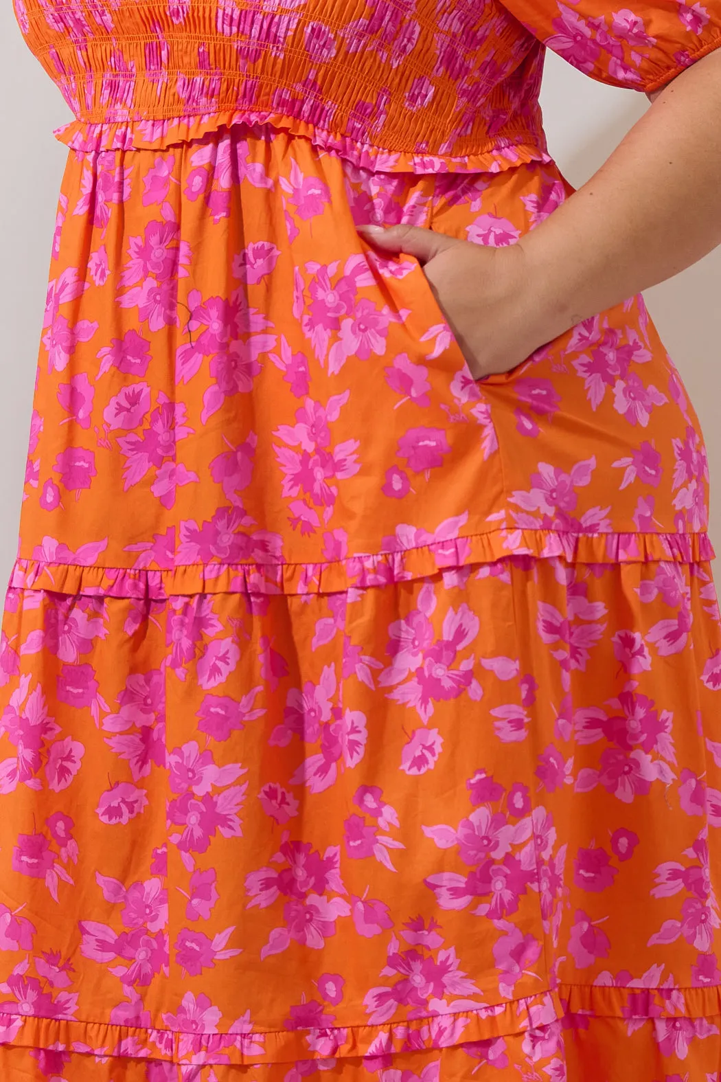 Cala Floral Alycia Smocked Maxi Dress Curve sold by Sugarlips product image thumbnail 4