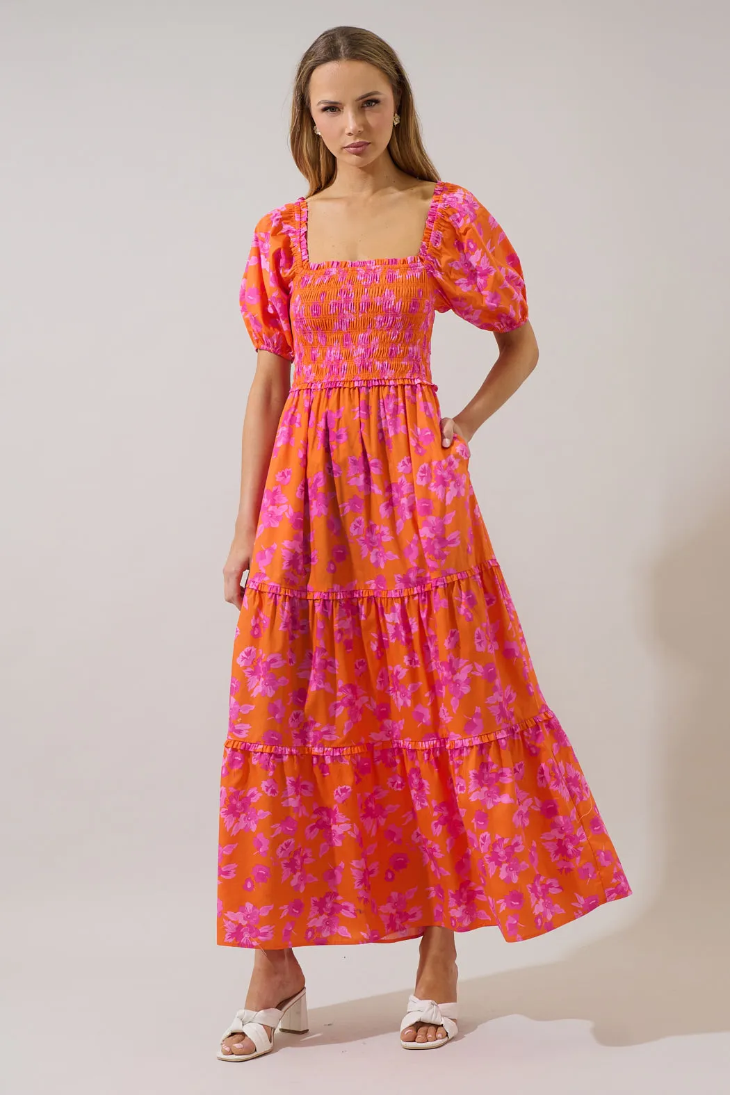 Cala Floral Alycia Smocked Maxi Dress sold by Sugarlips product image thumbnail 2
