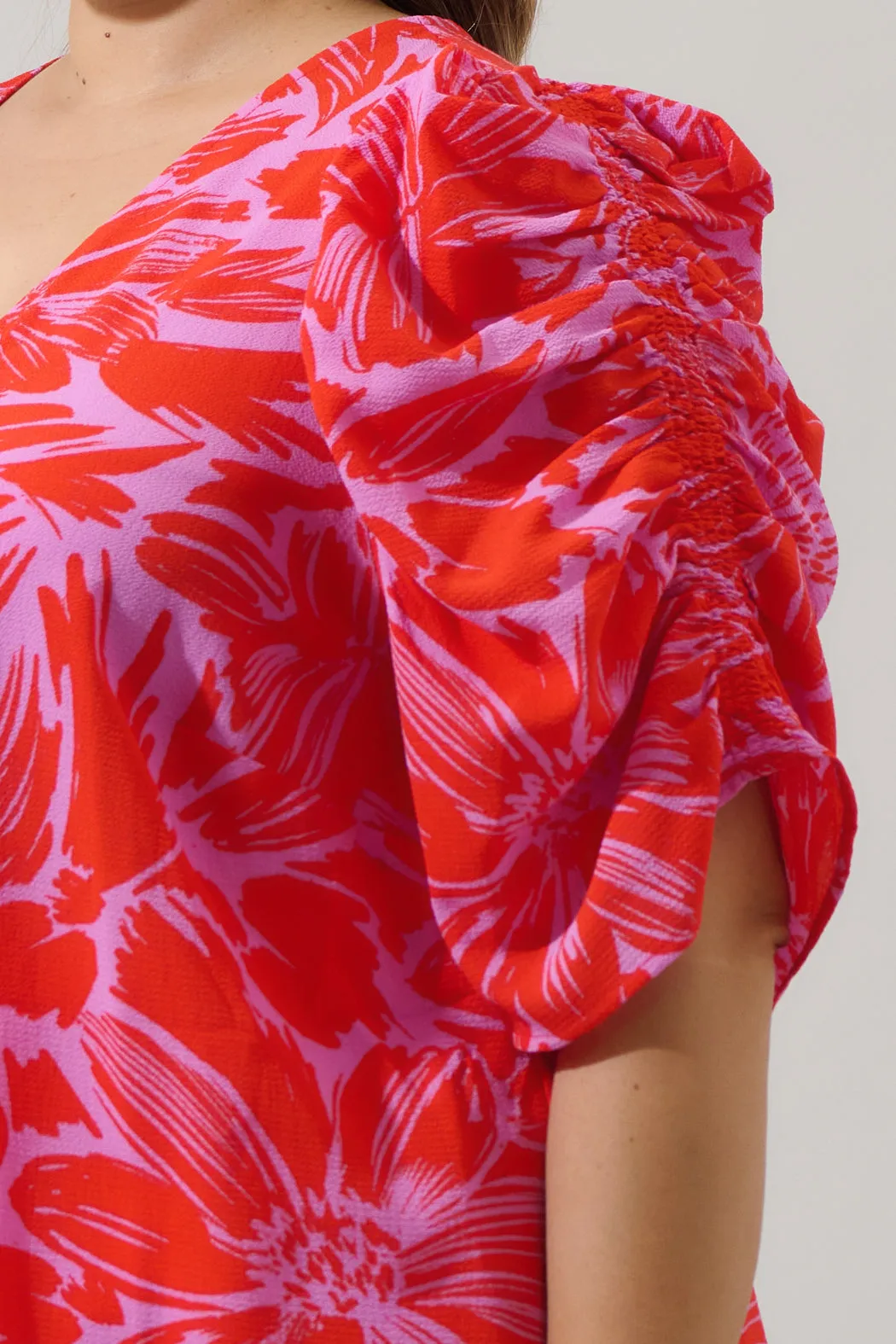 Rania Floral Chancellor Ruched Sleeve Blouse Curve sold by Sugarlips product image thumbnail 5