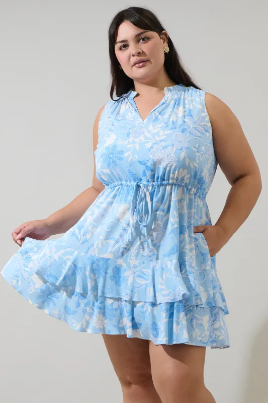 Seraphina Floral Mindi Ruffle Mini Dress Curve sold by Sugarlips