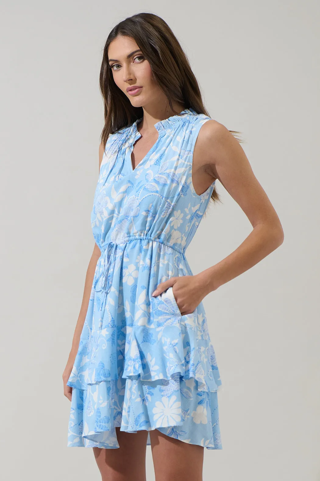 Seraphina Floral Mindi Ruffle Mini Dress sold by Sugarlips product image thumbnail 3
