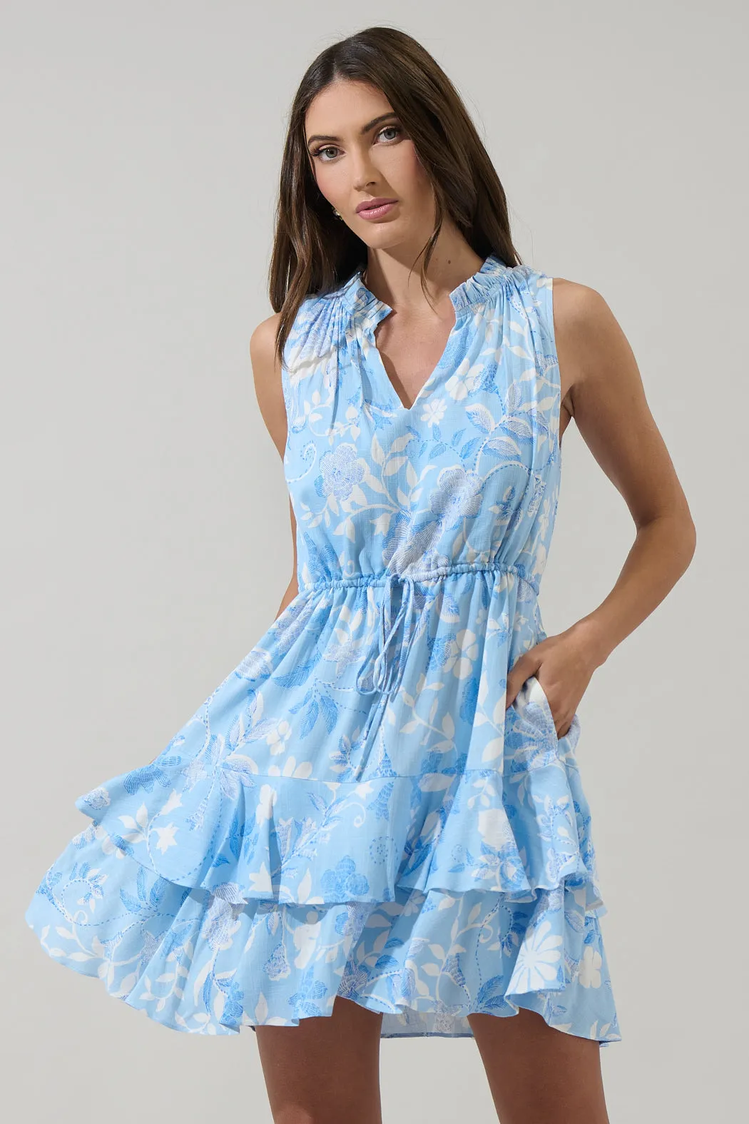 Seraphina Floral Mindi Ruffle Mini Dress sold by Sugarlips