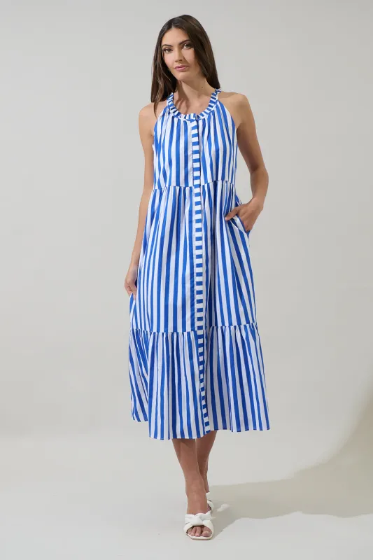 Bey Stripe Zelie Sleeveless Midi Dress sold by Sugarlips