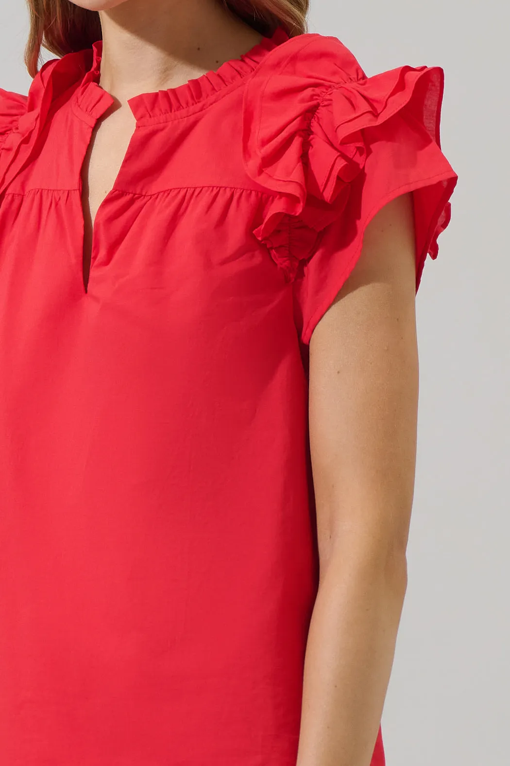 Ramona Ruffle Split Neck Top sold by Sugarlips product image thumbnail 5