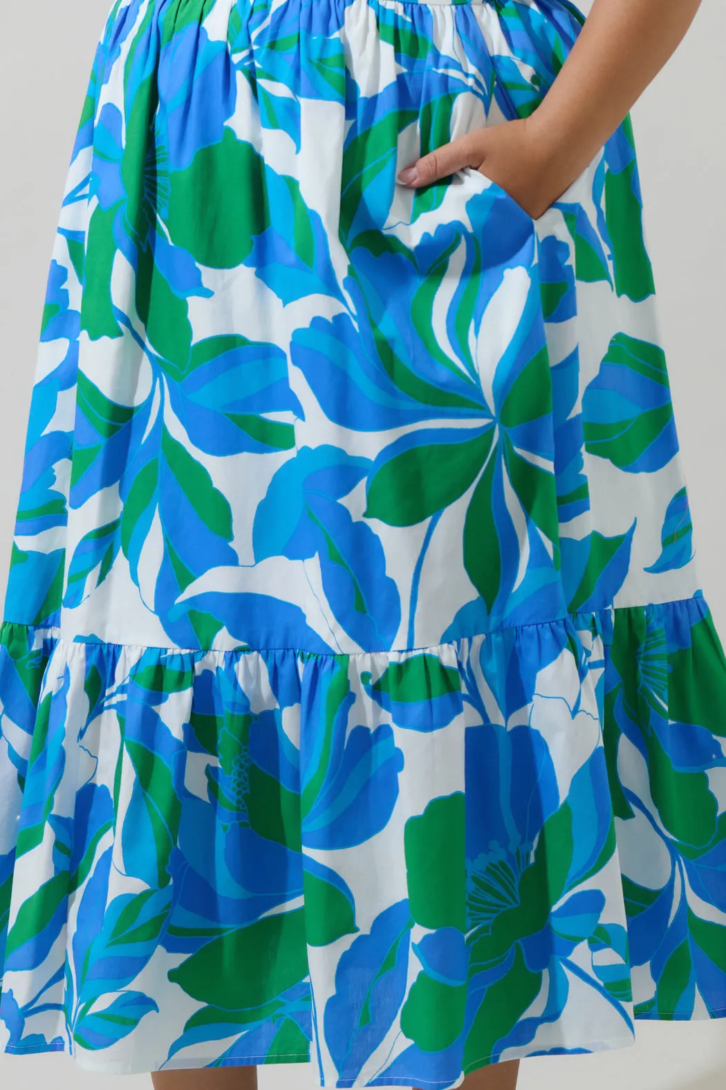 Pansie Floral Alara Ruffle Midi Dress Curve sold by Sugarlips product image thumbnail 4