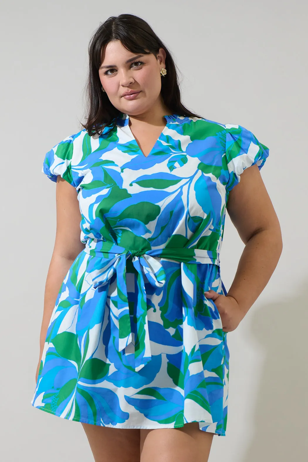 Pansie Floral Orela Shift Mini Dress Curve sold by Sugarlips