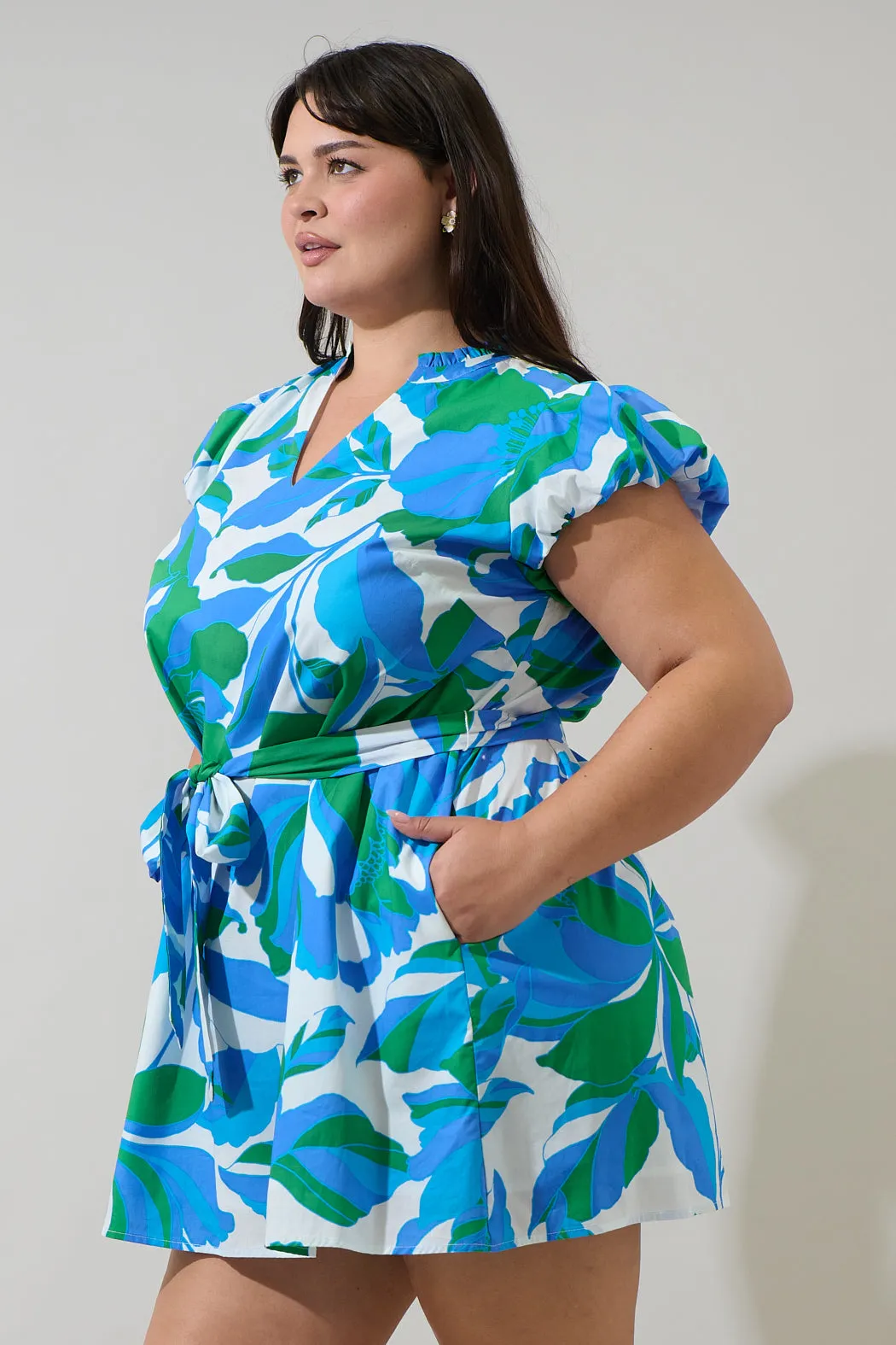 Pansie Floral Orela Shift Mini Dress Curve sold by Sugarlips product image thumbnail 3