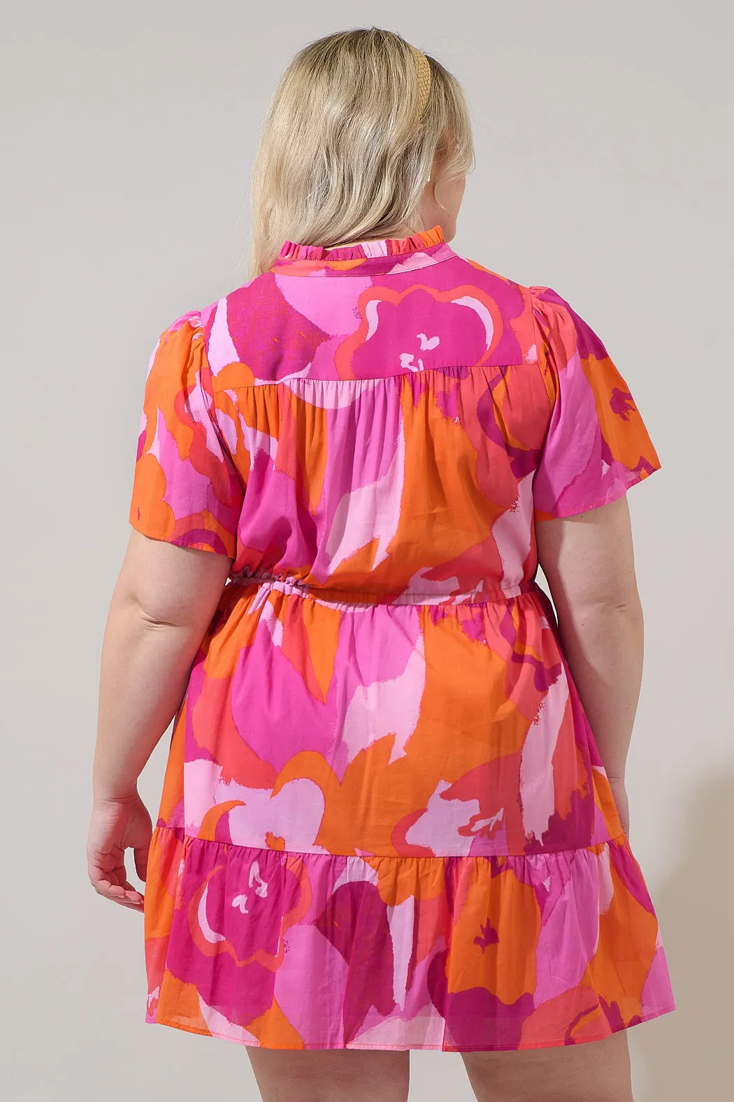 Merim Floral Amo Button Up Mini Dress Curve sold by Sugarlips product image thumbnail 2