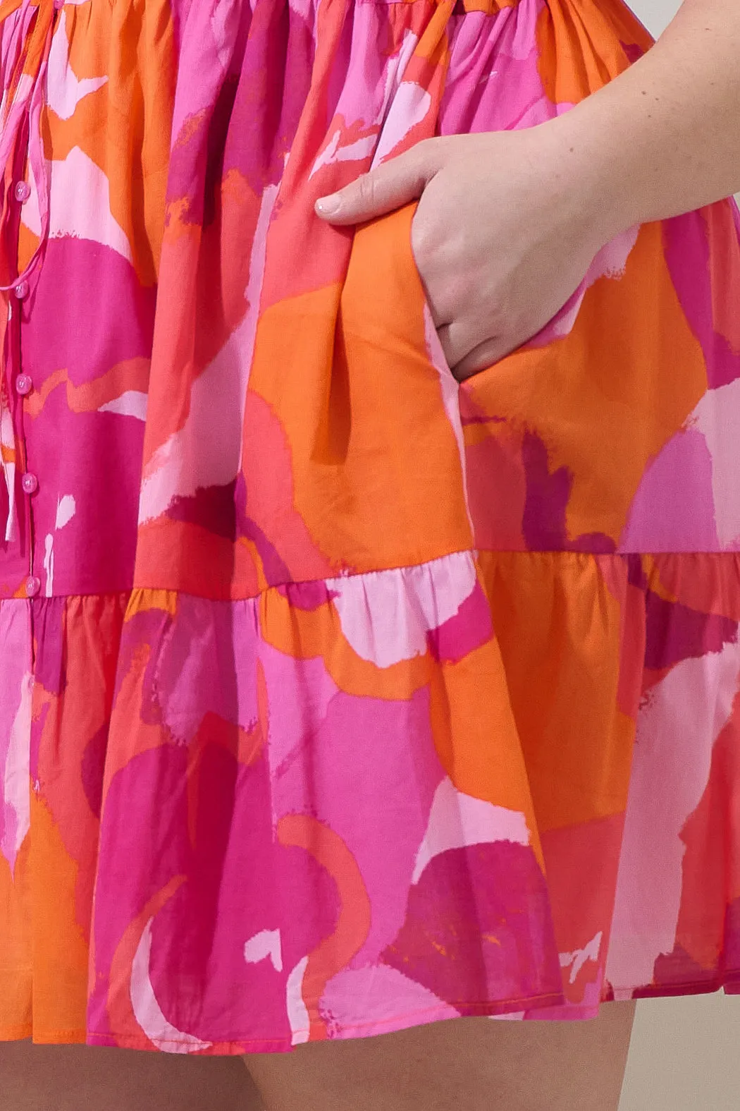 Merim Floral Amo Button Up Mini Dress Curve sold by Sugarlips product image thumbnail 5