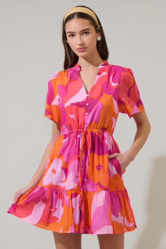 Merim Floral Amo Button Up Mini Dress sold by Sugarlips
