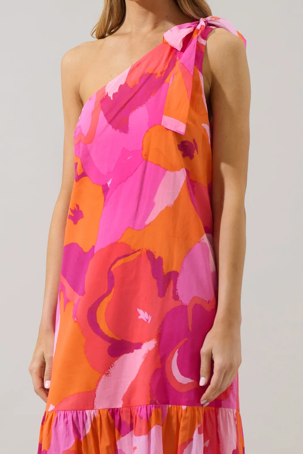 Merim Floral Nicol One Shoulder Midi Dress sold by Sugarlips product image thumbnail 4