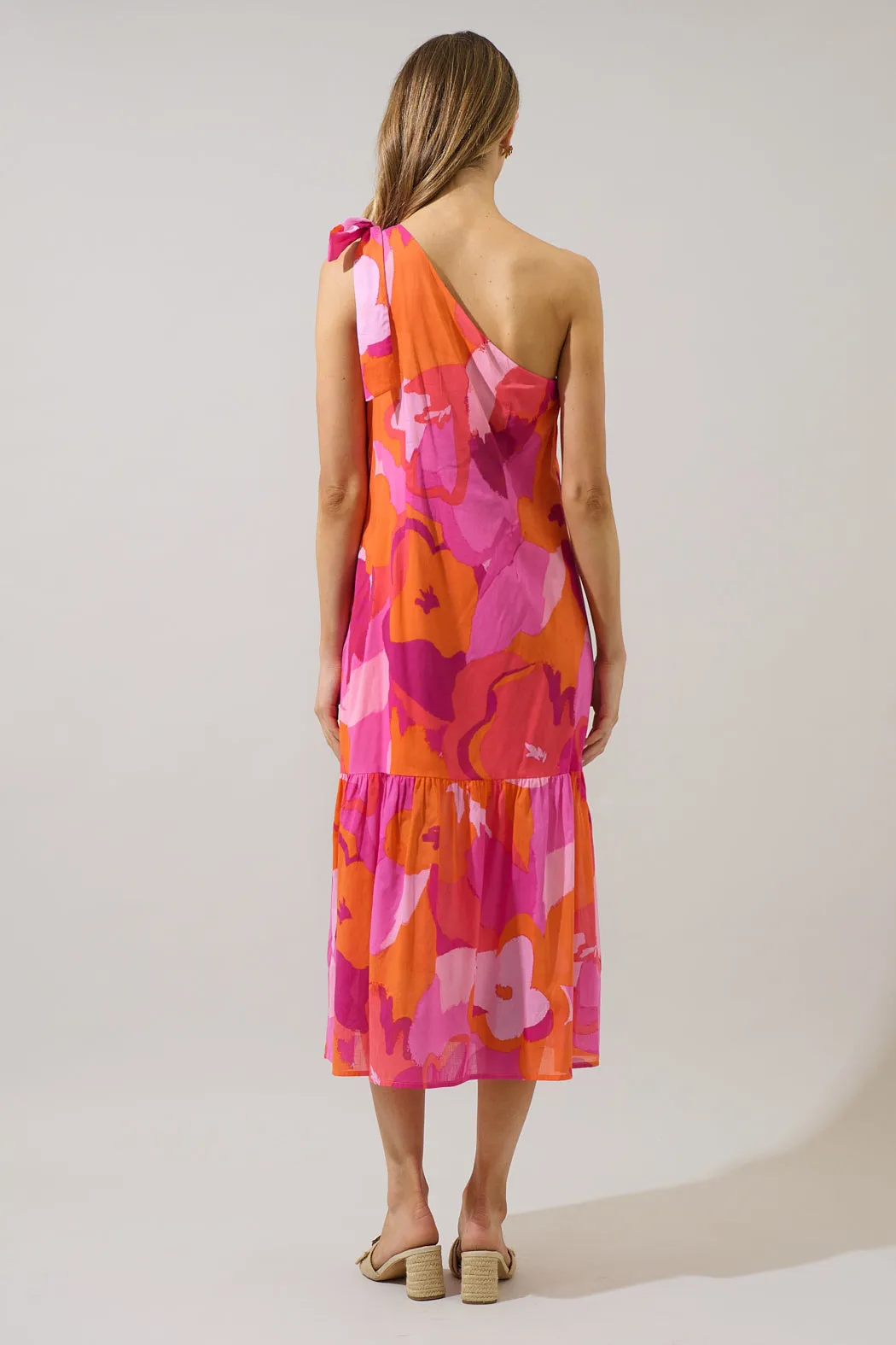 Merim Floral Nicol One Shoulder Midi Dress sold by Sugarlips product image thumbnail 2