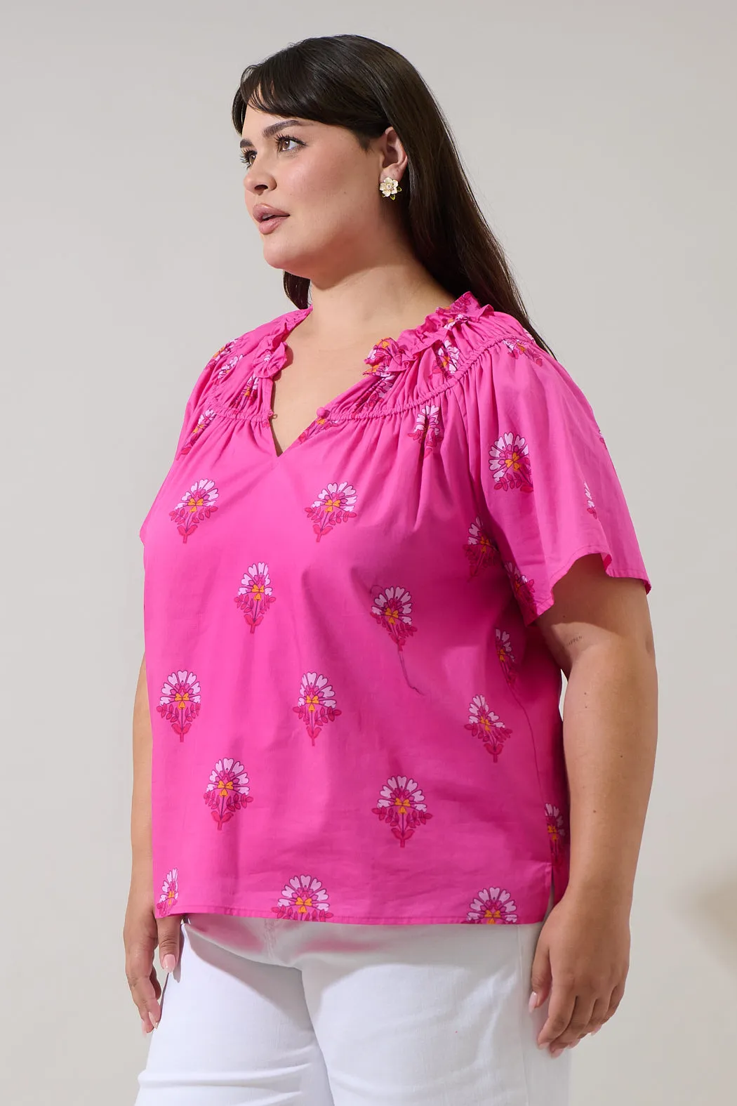 Scarlett Floral Darthy Smocked Top Curve sold by Sugarlips product image thumbnail 3