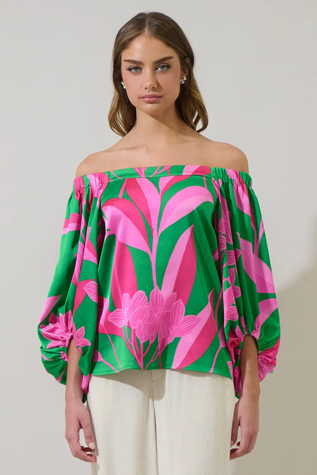 Zarae Blossom Off the Shoulder Balloon Sleeve Top sold by Sugarlips product image thumbnail 5